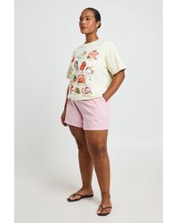 Boohoo - Plus Stripe Elasticated Waist Short - Lyst
