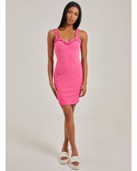 Pink Vanilla - Frill Detail Corset Bodycon Dress - Lyst