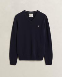 GANT - Superfine Lambswool V-Neck Sweater - Lyst