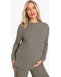 Boohoo - Maternity Rib Stripe Oversized T-Shirt - Lyst