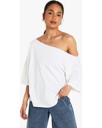 Boohoo - Off The Shoulder Oversized T-Shirt - Lyst