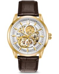 Bulova - Automatic Wilton Watch 97A138 Leather - Lyst