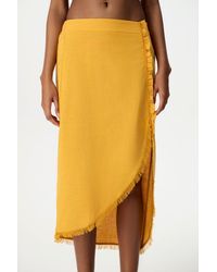 Penti - Mid-Waist Midi Wrap Skirt With Ruffle - Lyst