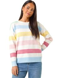 Roman - Petite Stripe Knit Jumper - Lyst