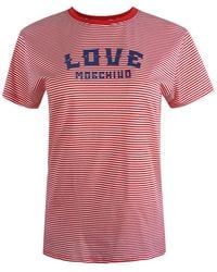 Moschino - Love And Striped T-Shirt Logo Cotton - Lyst