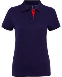 Asquith & Fox - Ladies Short Sleeve Contrast Polo Shirt - Lyst