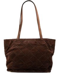 Bottega Veneta - Pre-Owned Suede Intrecciato Tote - Lyst