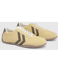 Oasis - Riley Faux Suede Contrast Lace Up Trainers - Lyst