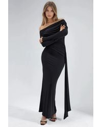 Hiccup - Asymmetrical Bodycon Maxi Dress With Slit - Lyst