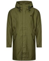 Fred Perry - Hooded Shell Parka Green Jacket - Lyst
