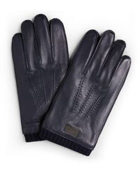 Ted Baker - Accessories Blockk Leather Gloves In Navy - Lyst