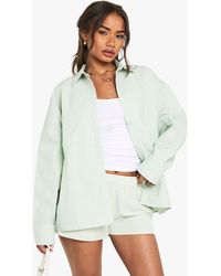 Boohoo - Cotton Poplin Oversized Shirt - Lyst