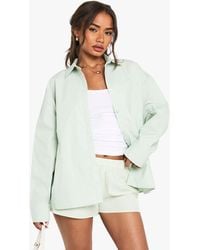 Boohoo - Cotton Poplin Oversized Shirt - Lyst