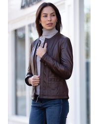 Ashwood Leather - 'Liona' Collarless Jacket - Lyst