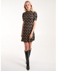 Blue Vanilla - Puff Sleeve Swing Mini Dress - Lyst