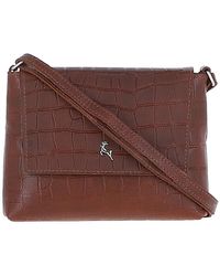 Ashwood Leather - 'Rosea' Flap Over Croc Print Real Shoulder Bag - Lyst