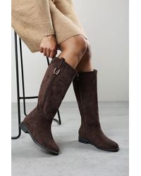 Where's That From - Karella Knee High Riding Boot With Hardware Detail - Lyst