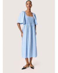 Soaked In Luxury - Jurk A-shape Blue White - Lyst