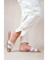 Where's That From - 'Commet' Cut Out Strap Flat Sandals With Diamante Detail - Lyst