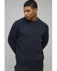 BoohooMAN - Regular Fit Ribbed V Neck Knitted Jumper - Lyst