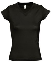Sol's - Ladies Moon V Neck Short Sleeve T-Shirt (Deep) Cotton - Lyst