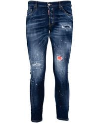 DSquared² - Dark Neon Splash Ripped Cool Guy Jeans - Lyst