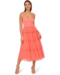 pleated maxi mesh dress self-portrait - Tan Dot Mesh Maxi Dress