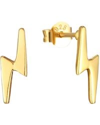 SEOL + GOLD - 18Ct Vermeil Plain Lightning Studs - Lyst