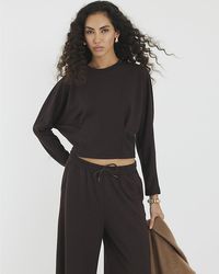 River Island - Sweatshirt Premium Batwing Sleeve Viscose - Lyst