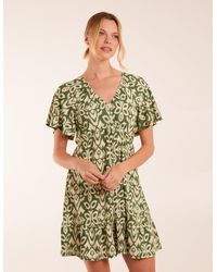 Blue Vanilla - Button Through Elastic Waist Mini Dress - Lyst