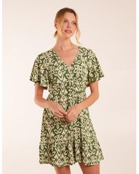 Blue Vanilla - Button Through Elastic Waist Mini Dress - Lyst