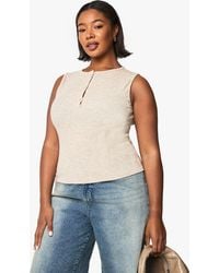 Boohoo - Plus Button Front Notch Top - Lyst