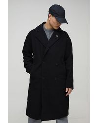 BoohooMAN - Oversized Drop Shoulder Double Breasted Overcoat - Lyst