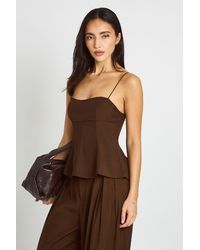 Boohoo - Strappy Tailored Peplum Top - Lyst