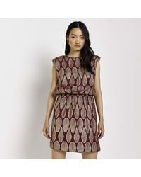River Island - Mini Shift Dress Print Shoulder Pad - Lyst