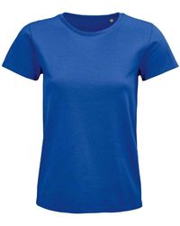 Sol's - Ladies Pioneer Organic T-Shirt (Royal) Cotton - Lyst