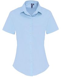 PREMIER - Ladies Stretch Short-Sleeved Formal Shirt (Pale) - Lyst
