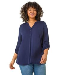 Roman - Curve Buttoned Stretch Top - Lyst