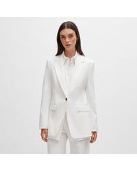 BOSS - Jasena Regular-Fit Linen Jacket - Lyst