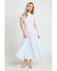 Boohoo - Petite Textured Volume Skirt Midaxi Dress - Lyst