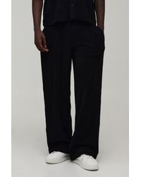 BoohooMAN - Baggy Fit Pleat Front Towelling Trouser - Lyst
