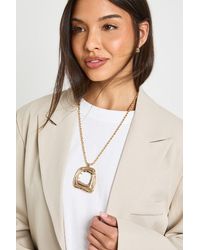 Boohoo - Statement Pendant Rope Necklace - Lyst