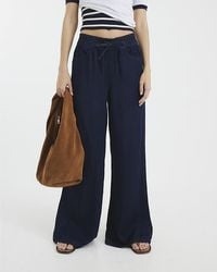 River Island - Wide Leg Jeans Drawstring Cotton - Lyst