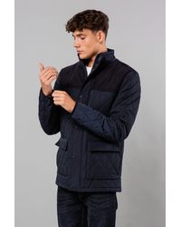 Kensington Eastside - Diamond Quilted Jacket With Corduroy Detail - Lyst