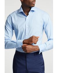 Limehaus - Slim Fit Poplin Double Cuff Cutaway Collar Shirt - Lyst