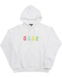 DSquared² - Multicoloured Dsq2 Logo Hoodie Cotton - Lyst