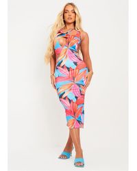 Missy Empire - Missy Empire Print Midaxi Cut Out Dress - Lyst