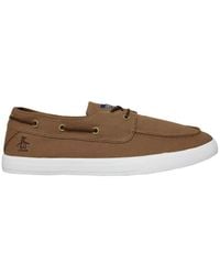Original Penguin - Sailor Canvas Tan Lace-Up Shoes - Lyst