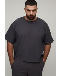 BoohooMAN - Plus Pleated Oversized Boxy T-Shirt - Lyst