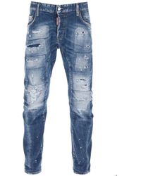 DSquared² - Tidy Biker Jean Paint Splash Reinforced Ripped Jeans Cotton - Lyst